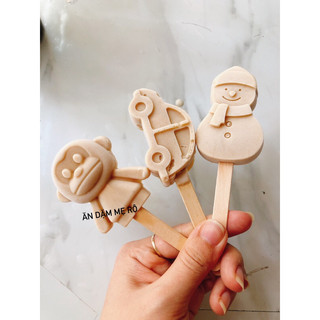 Khuôn kem hình trái cây và thú cưng siêu cute bằng silicon, kèm nắp và que gỗ