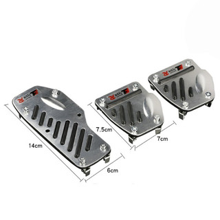 Bộ 3 Miếng kim loại gân cao su ốp chân phanh, thắng, bàn đạp, côn, ga chống trượt cho xe hơi, ô tô số sàn_INS018 (SS)