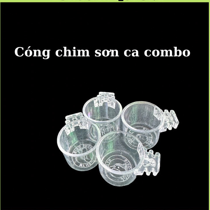 Cóng hút mật khuyên sơn ca tầu nhựa cứng trong suốt có 2 nấc tai cài chất liệu mica cho lồng chim Birdcages