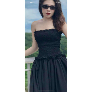 Đầm maxi bo chun cúp ngực