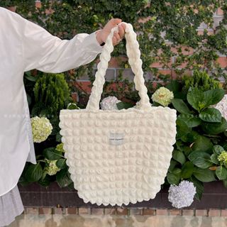 [7 MÀU] T385 - Túi tote túi vải đeo vai bong bóng đám mây đáng yêu phong cách Hàn Quốc có khoá kéo