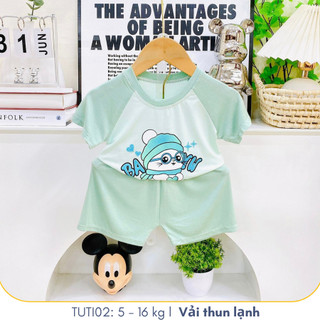 Đồ bộ cho bé ở nhà, đồ bộ chất Ngắn Tay Chất Vải thun lạnh TuTi TuTi Baby, , TUTI02