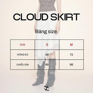 Chân váy ren lửng vạt lệch INTO.EIGHT thiết kế (CLOUD SKIRT)