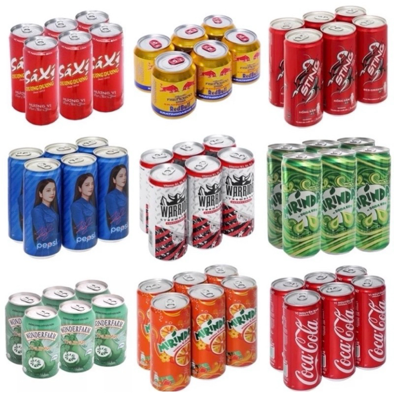 Nước Ngọt Lon Các Loại Pepsi/sting/coca/7up/wwarrior/redbull