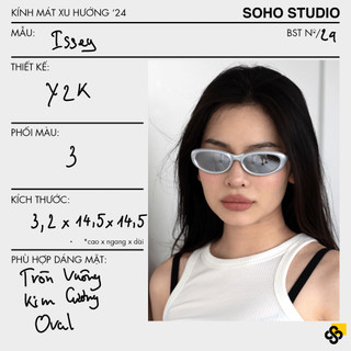 Kính mát ISSEY Soho Studio form oval y2k thiết kế mới 2024 cá tính hợp mọi mặt