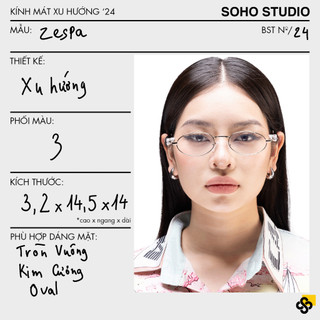  Kính mát/Gọng ZESPA Soho Studio form oval mắt nhỏ xu hướng hợp mọi mặt