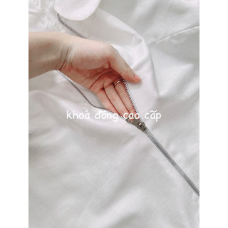 Đầm đuôi cá cổ sen trắng nhũ