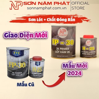 Combo sơn lót xám 2k primer fp-30 kèm chất đóng rắn sơn lót h-25