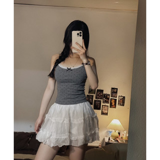 áo 2 dây nơ chấm bi