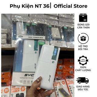 Sạc dự phòng SYC dung lượng pin 15000 siêu trâu hỗ trợ sạc nhanh có 2 cổng đầu ra Chính Hãng HTH TECHNOLOGICAL