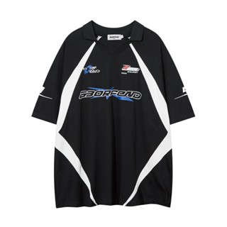 Áo thun polo tay lỡ BF01  nam nữ màu đen, trắng