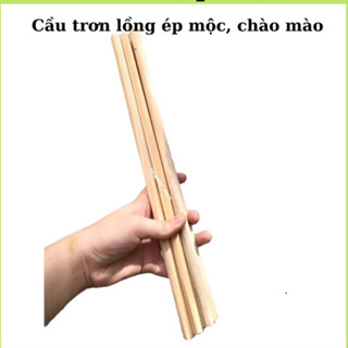  Cầu trơn gỗ trắng lồng chào mào ép mộc tiện lợi kích thước 40cm lồng chào mào 