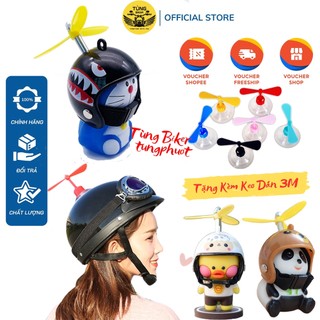 Chong Chóng Tre, Doremon, Vịt Vàng, Gấu Trúc - Chong Chóng Gắn Mũ Bảo Hiểm, Phụ Kiện Gắn Nón Kute - Dễ Thương