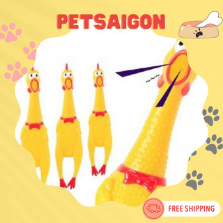 ĐỒ CHƠI CON GÀ CÓ CÒI CHO CHÓ MÈO