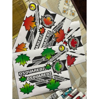 Nhiều mẫu màu)Tem xe điện X men mẫu DSQUARED2,lá phong.tem 4 lớp chống nước