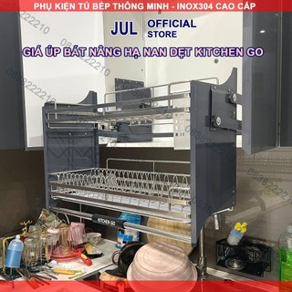 Giá bát nâng hạ, kệ chén di động kitchengo inox304, bảo hành trọn đời, có thợ lắp