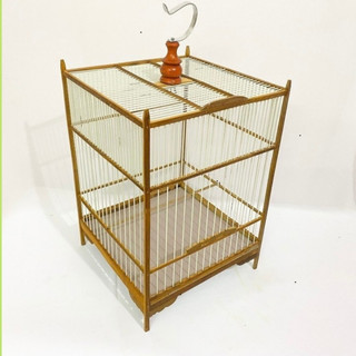 Lồng chim chào mào vuông khung trúc nan cáp quang chắc chắn có móc Birdcages