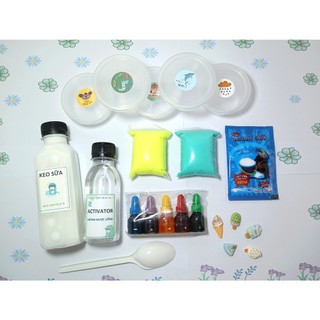 Bộ kit làm slime - dụng cụ làm slime mây, slime bơ size to