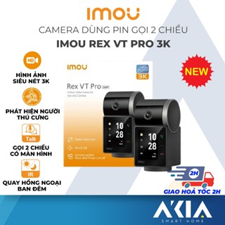 Camera wifi dùng pin IMOU Rex VT Pro 3K, gọi điện 2 chiều, có màn hình hiển thị, quay quét 360 độ