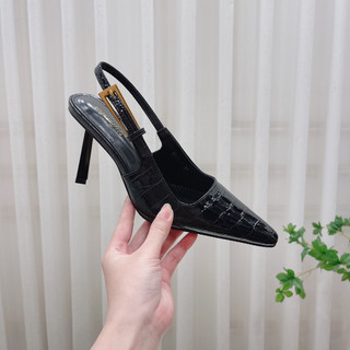 Sandal da rắn và da bóng hở gót siêu sang chảnh