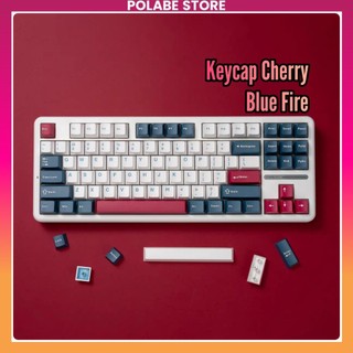Keycap Blue Fire cherry profile PBT bàn phím cơ Polabe Store