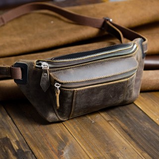 Túi đeo chéo da bò Manuk Rus nâu đen - Manuk Leather Design
