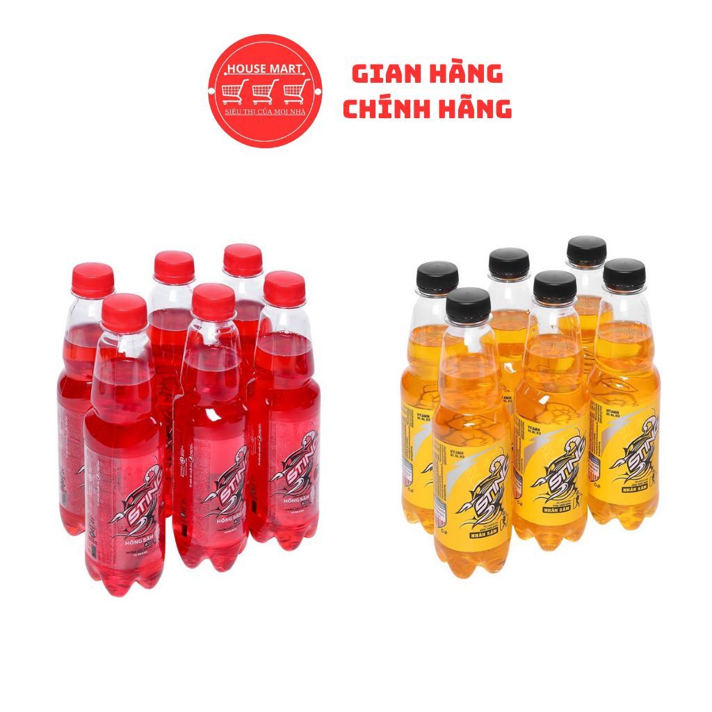 Lốc 6 Chai Nước Ngọt Sting Dâu, Sting Vàng 330ML