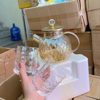 Sét Bình Pha Trà + 2 Cốc Chất Liệu Thuỷ Tinh