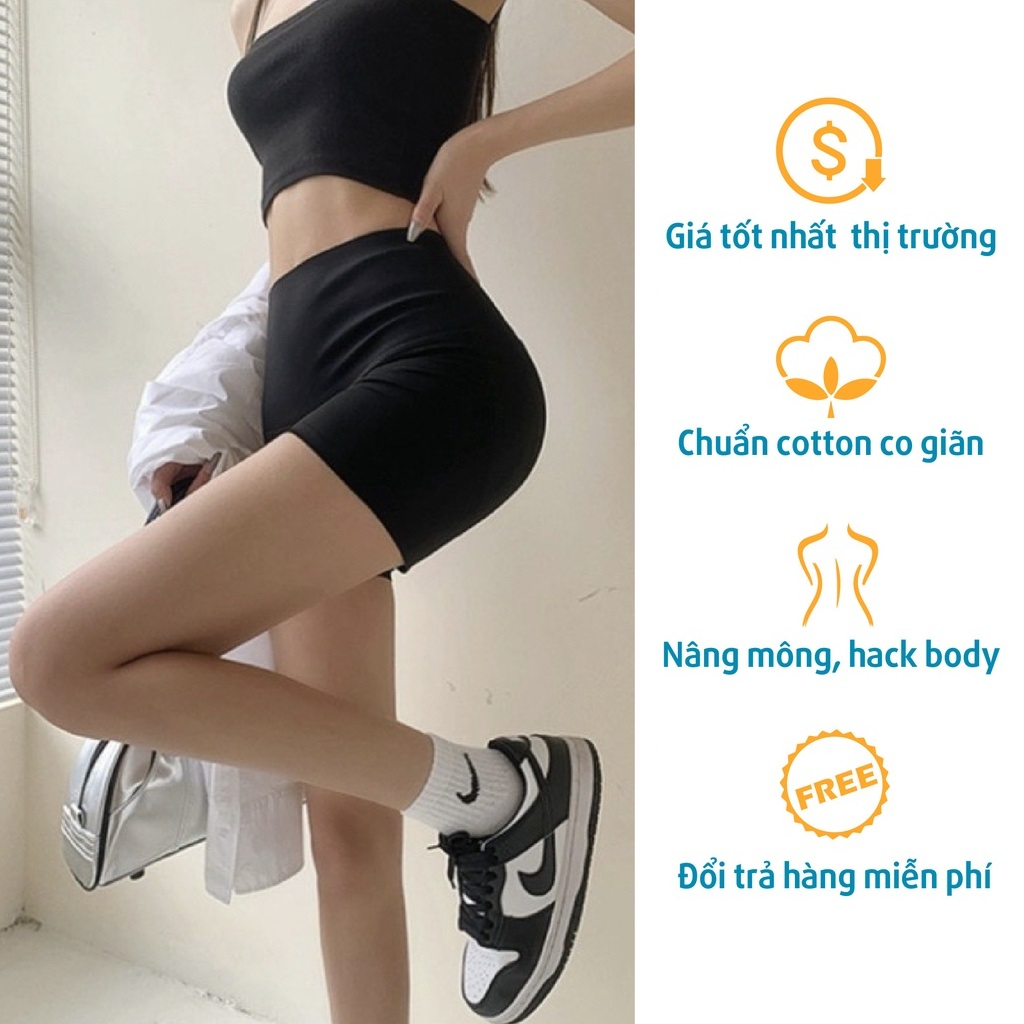Quần Black Funoff Short Biker Short Dáng Ngắn Nữ Nâng Mông Mùa Hè Năng Động LO9 | BigBuy360 - bigbuy360.vn