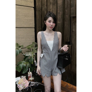 Jump kẻ nơ eo hàng tag linh hoàng
