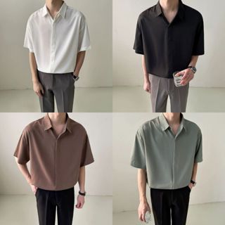 Áo sơ mi nam cộc tay cao cấp , tay lỡ form rộng Hàn Quốc boy phố bigsize , thời trang công sở trẻ trung