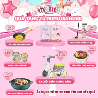 combo 10 bịch momo diamond (tặng cây lau nhà + xe chòi thăng bằng)