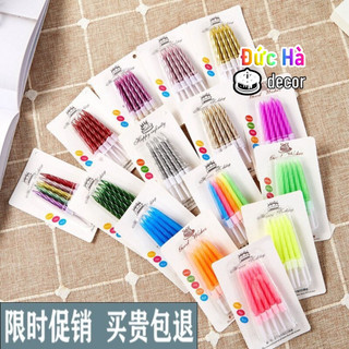 Vỉ 10 Cây Nến sinh nhật hiện đại trang trí bánh, nến sinh nhật cao cấp