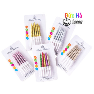 COMBO 50 Vỉ, Mỗi Vỉ 10 Cây Nến Sắc màu trang trí bánh sinh nhật, nến sinh nhật