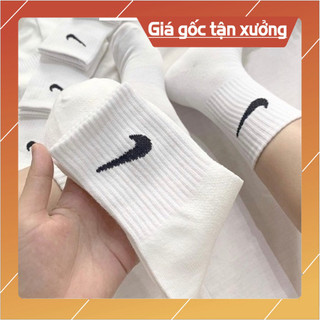 Tất vớ Nike cổ thấp cổ trung trắng đen nam nữ thể thao thời trang chất dày dặn thấm hút mồ hôi Cotton Menswear