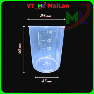 Cốc đong chia vạch 30ml 100ml, đo lường định lượng ml