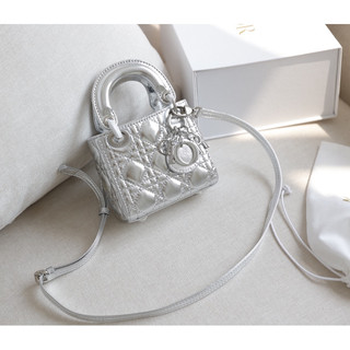 Túi Di.or Micro Silver micro sp size 12cm fullbox nam châm 2 lớp