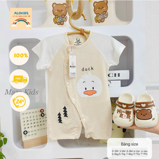 Bodysuit Body cộc tay cho bé trai bé gái từ 0 - 9 tháng, chất vải Peptit mềm mại thấm hút mồ hôi