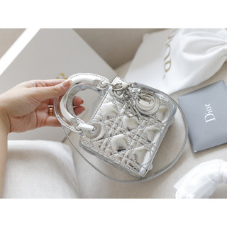 Túi Di.or Micro Silver micro sp size 12cm fullbox nam châm 2 lớp