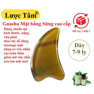 Dụng cụ massage mặt bằng sừng hàng cao cấp LƯỢC TÂM hình tim cạo gió nâng cơ giảm nếp nhăn