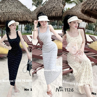 Váy ba lỗ hoa nhí xếp li eo siêu xinh