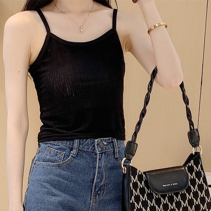 Áo hai dây nữ vải mềm dáng ôm viền trơn co giãn mang phong cách thời trang mới LO18 | BigBuy360 - bigbuy360.vn