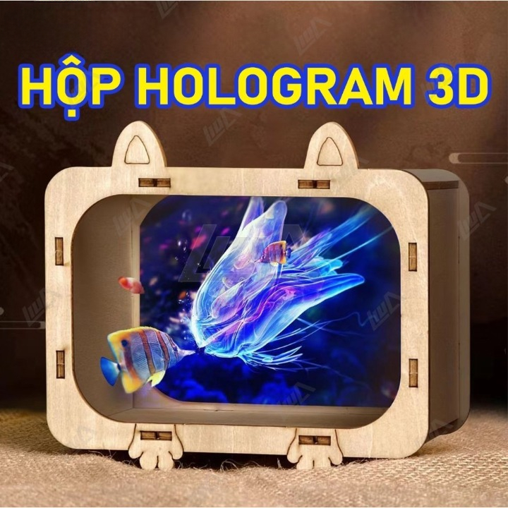 Hộp chiếu 3d, Máy Chiếu Phim 3D Hologram,chiếu Video 3D, Phiên Bản Dùng Với Điện Thoại.