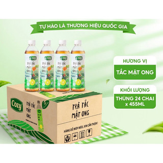    hỏa tốc  thùng 24 chai trà trái cây Cozy vị tắc mật ong 455ml 