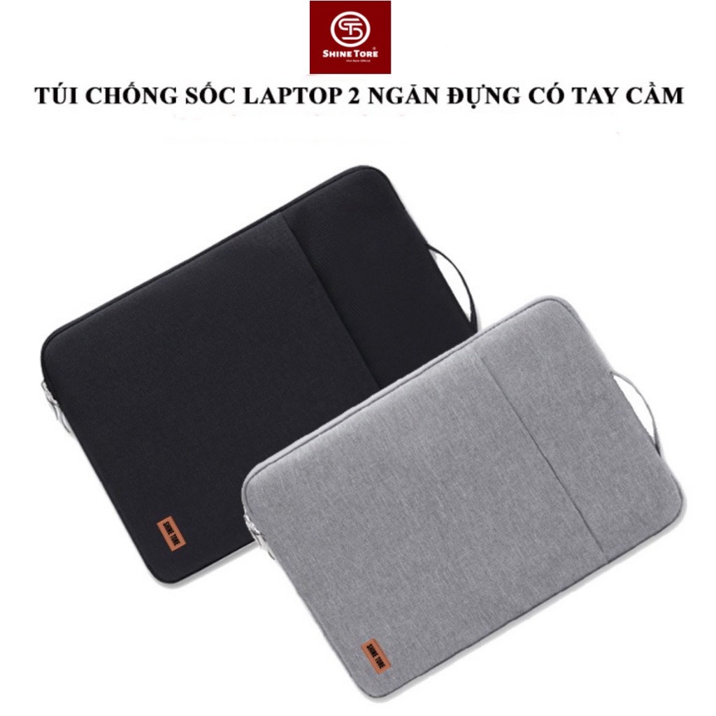 TÚI CHỐNG SỐC LAPTOP 2 NGĂN CÓ QUAI XÁCH CHẮC CHẮN SHINE TORE   ST -004