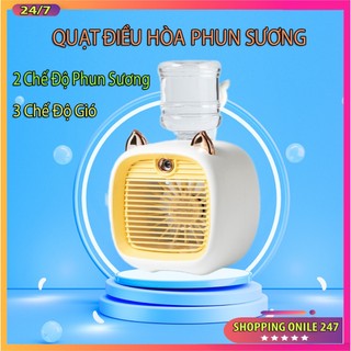 Quạt phun sương mini để bàn 3 chế độ gió, 2 chế độ phun sương - Quạt điều hòa phun sương hơi nước, máy phun sương mini