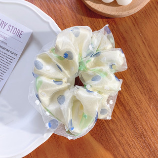 Chun cột tóc Scrunchies voan lưới chấm bi