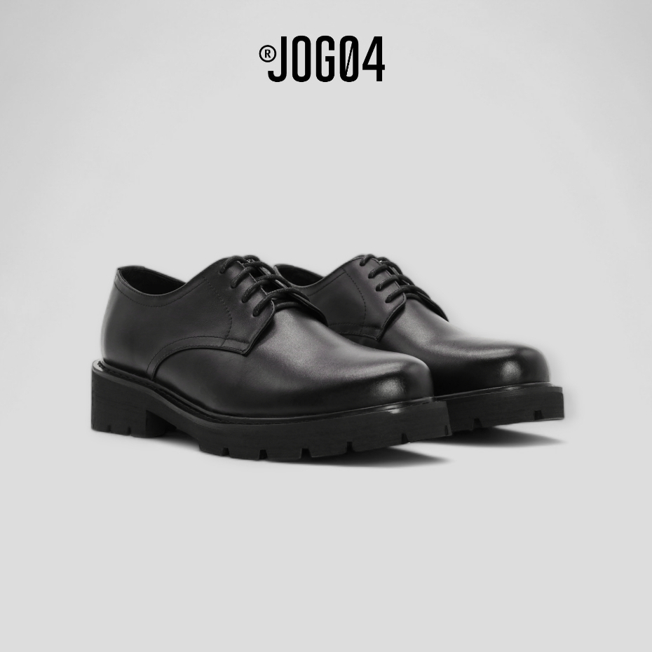 Giày Derby D5 - JOG04 , thiết kế Chunky Derby , da bò nappa nguyên tấm , đế cao su tăng chiều cao 4,5cm ( D5 )