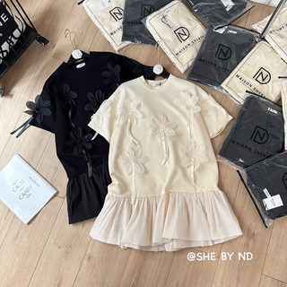 Đầm Babydoll phối hoa ND