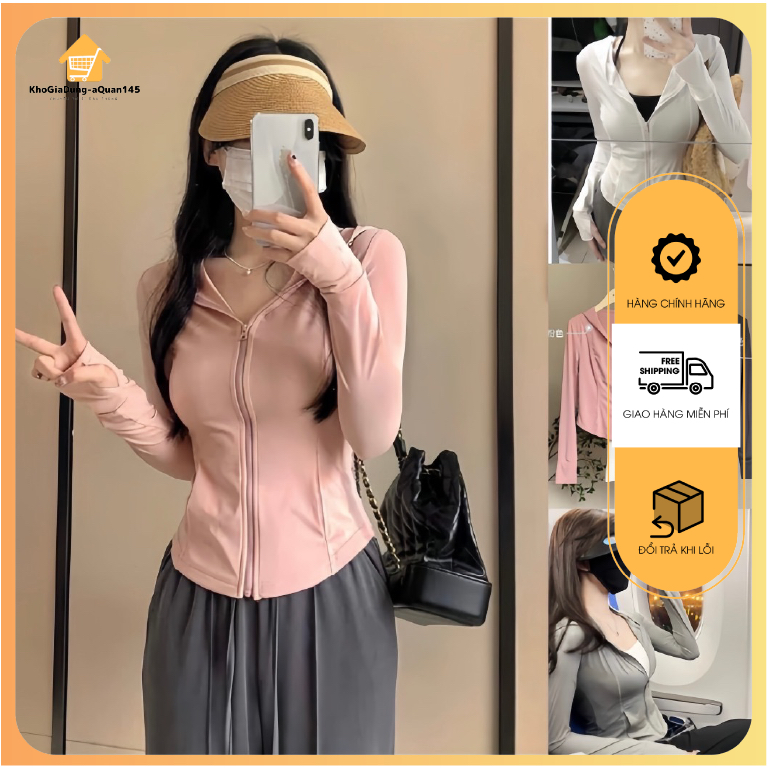 Áo Chống Nắng Nữ, Áo Nắng Nữ, Áo Khoác Chống Nắng Chống Tia Cực Tím UPF 50+ Chất Lụa Băng Ôm Body Co Giãn Hottrend 2024
